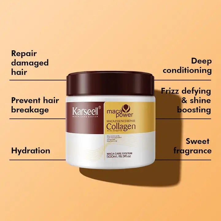 Karseell Collagen Hair Mask For Dry Damaged & All Hair Types - 500ml Jar