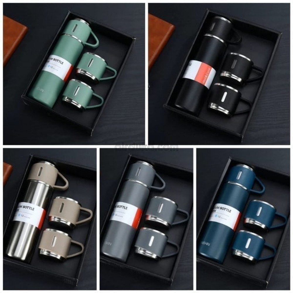3 in 1 Vacuum Flask Bottle Set
